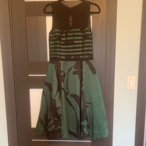 Taylor Sleeveless Shantung Fit and Flare dress